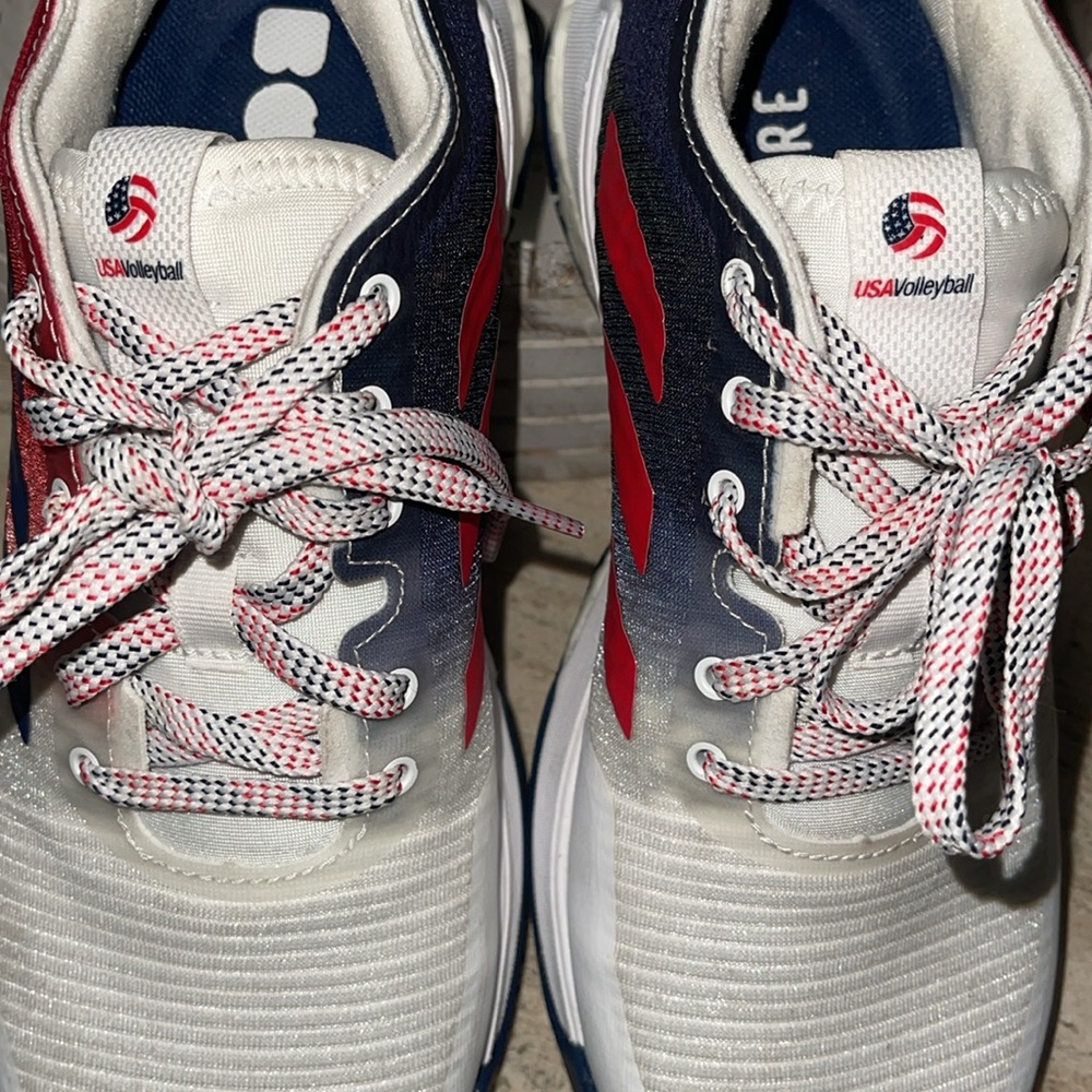 ADIDAS Crazyflight Team Collegiate Red Navy USA Volleyball sneakers Sz 7.5 EUC - Picture 8 of 17